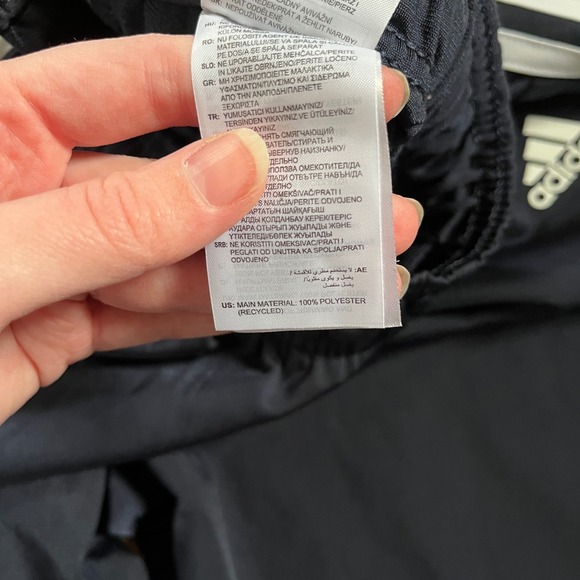 Adidas Mens Blue Track Pants Athletic Three Stripes Size XL Y2K Wide Leg Baggy - Picture 6 of 8